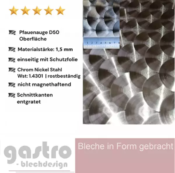 Edelstahlblech Pfauenauge